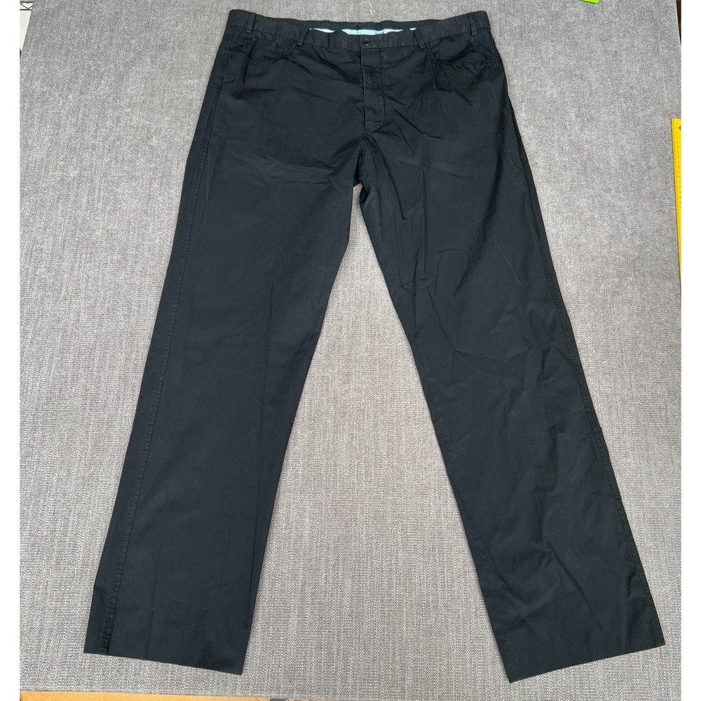 Barneys NY Malo Chino Pants Mens 56 Black Flat Front Formal Career Straight Leg